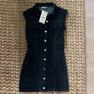 Zara Dark Blue Denim Mini Dress